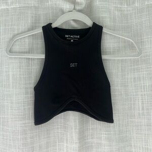 SET Active Black Crop Top